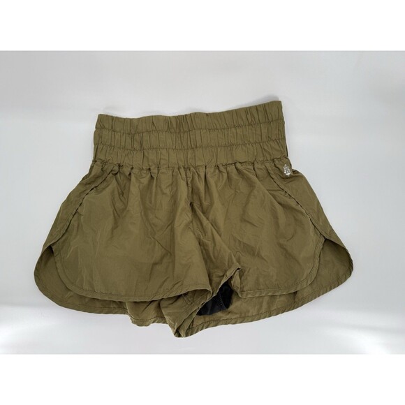 Free People Movement The Way Home Athletic Shorts Army Green Size LARGE EUC - Picture 1 of 13